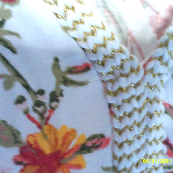 knit v-neck top croft & barrow floral cotton - Picture 4 of 8